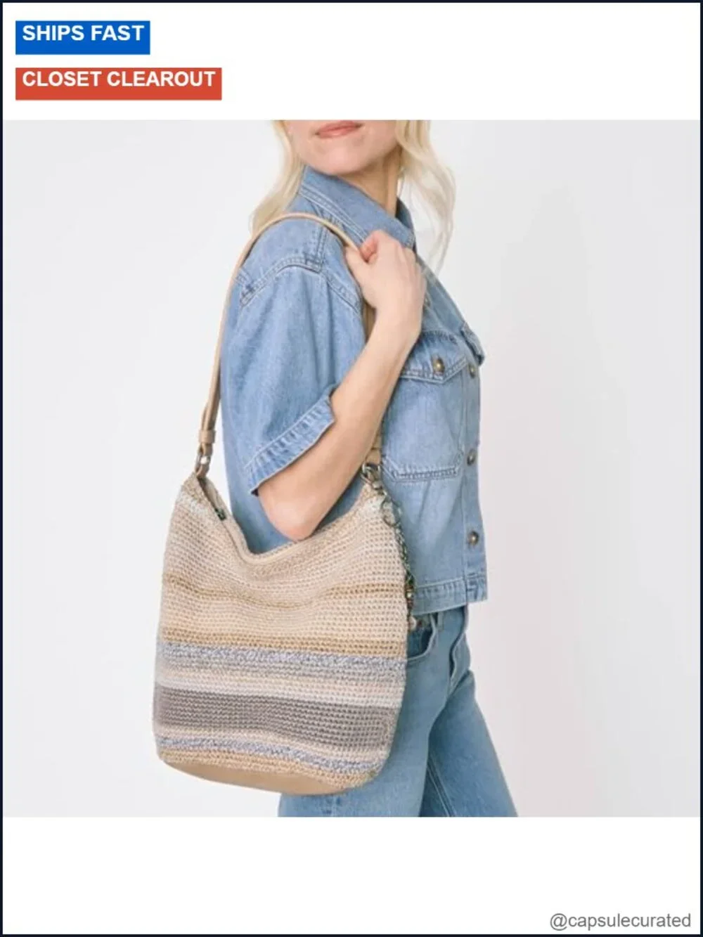 Hand Crochet Hobo Bag - Large Women's Purse, Tote with Zipper Pocket